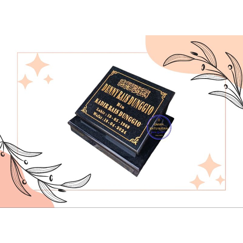 Batu nisan makam marmer hitam kwalitas import