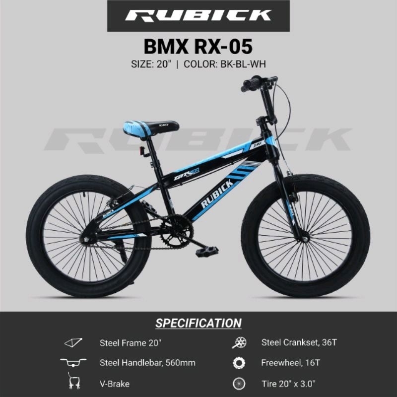 Sepeda Anak BMX 20 Inch RUBICK RX 05 BAN 3.0 JUMBO