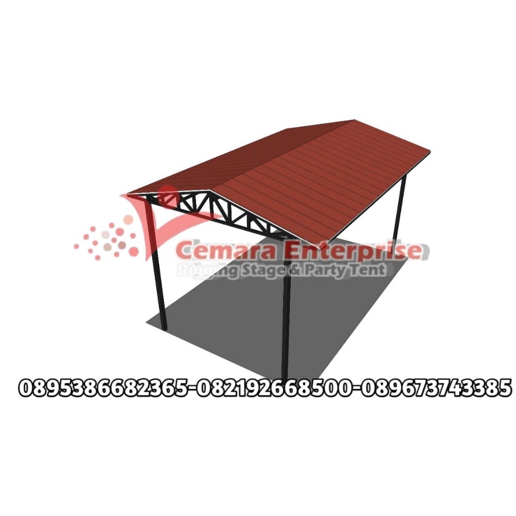 TENDA KANOPI MODEL RUMAH UKURAN 5M X 6M