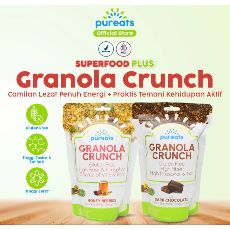 

PUREATS Granola Crunch ASI Booster Plus Sereal Sarapan Sehat - 100 gr