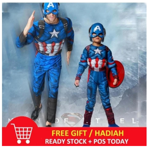 Kostum captain america costume kapten america anak costum kapten amerika custom baju kapiten