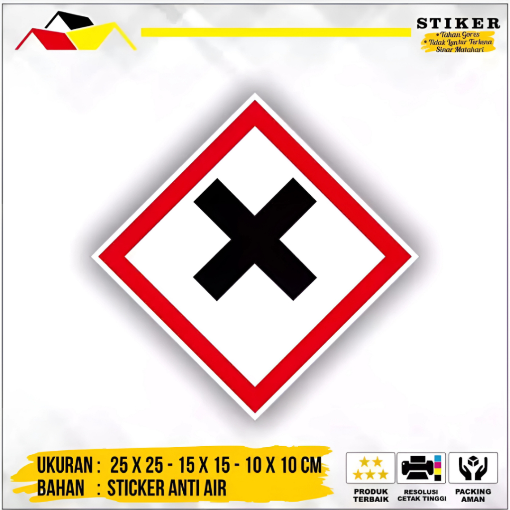 

Stiker Label Tanda Simbol Limbah B3 Stiker Bahan Berbahaya dan Beracun Stiker Hazmat Berbahaya