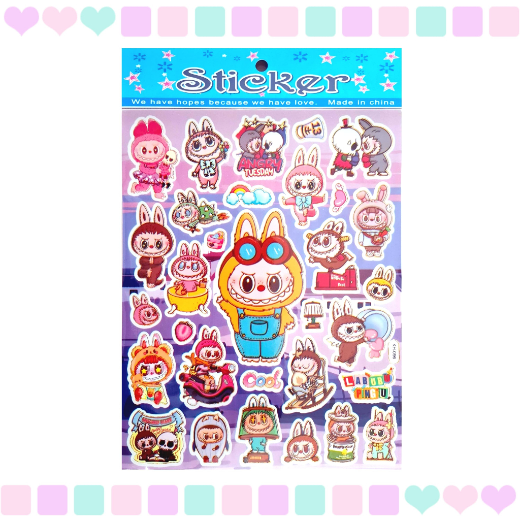 

[KH] Stiker Laser Gambar Tempel Laser Sticker Anak Karakter Kartun Labubu