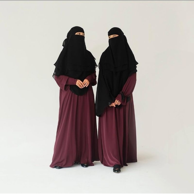 Preloved Cala Abaya - Dark Wine by Aqsa Modestwear