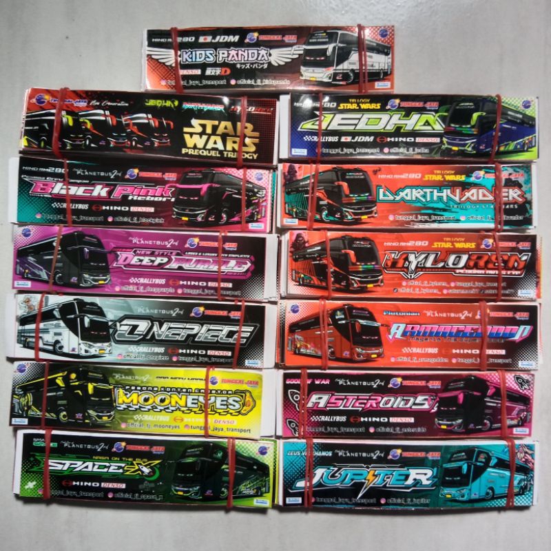 

Sticker bus basuri tunggal jaya paket lengkap 13 pcs