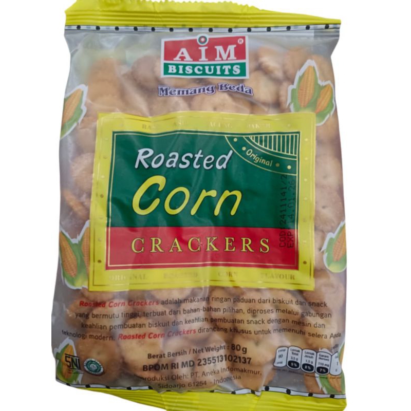 

AIM biscuits roasted corn crackers 80gr