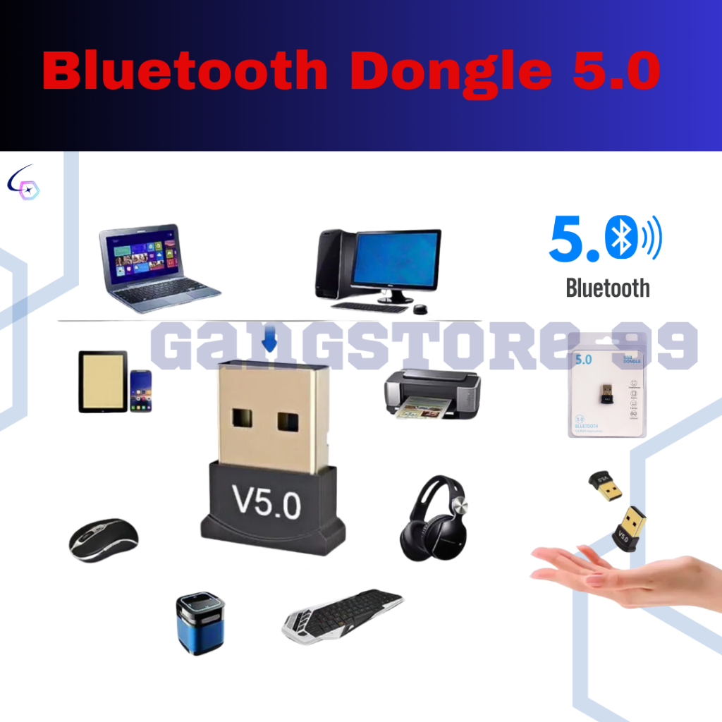 BLUETOOTH USB DONGLE V5.0 / USB DONGLE BLUETOOTH V5.0 / BLUETOOTH ADAPTOR V5.0 DONGLE USB Dongle Blu