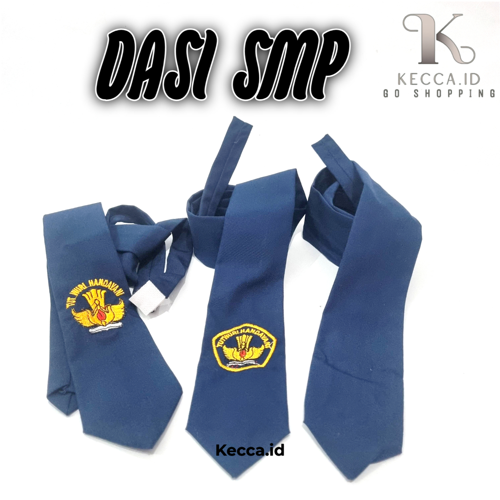 Dasi SMP LOGO Bordir/Dasi SMP Biru Polos