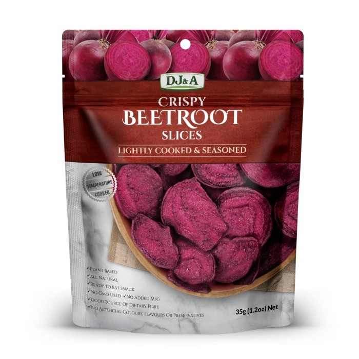 

DJ&A Crispy Beetroot Slices / Keripik Bit Merah 35 Gr