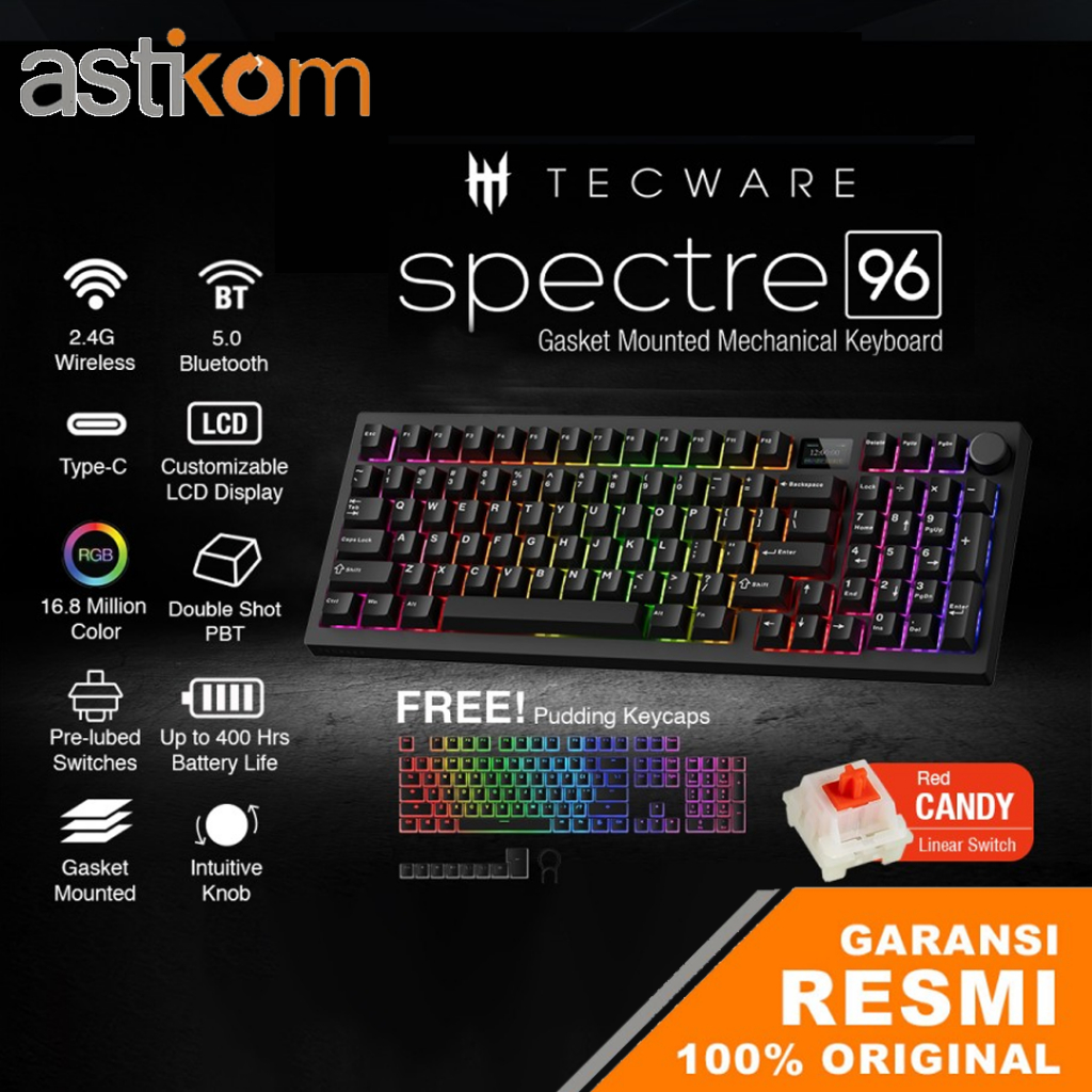 Keyboard Gaming Wireless Tecware Spectre 96 Mechanical Keyboard