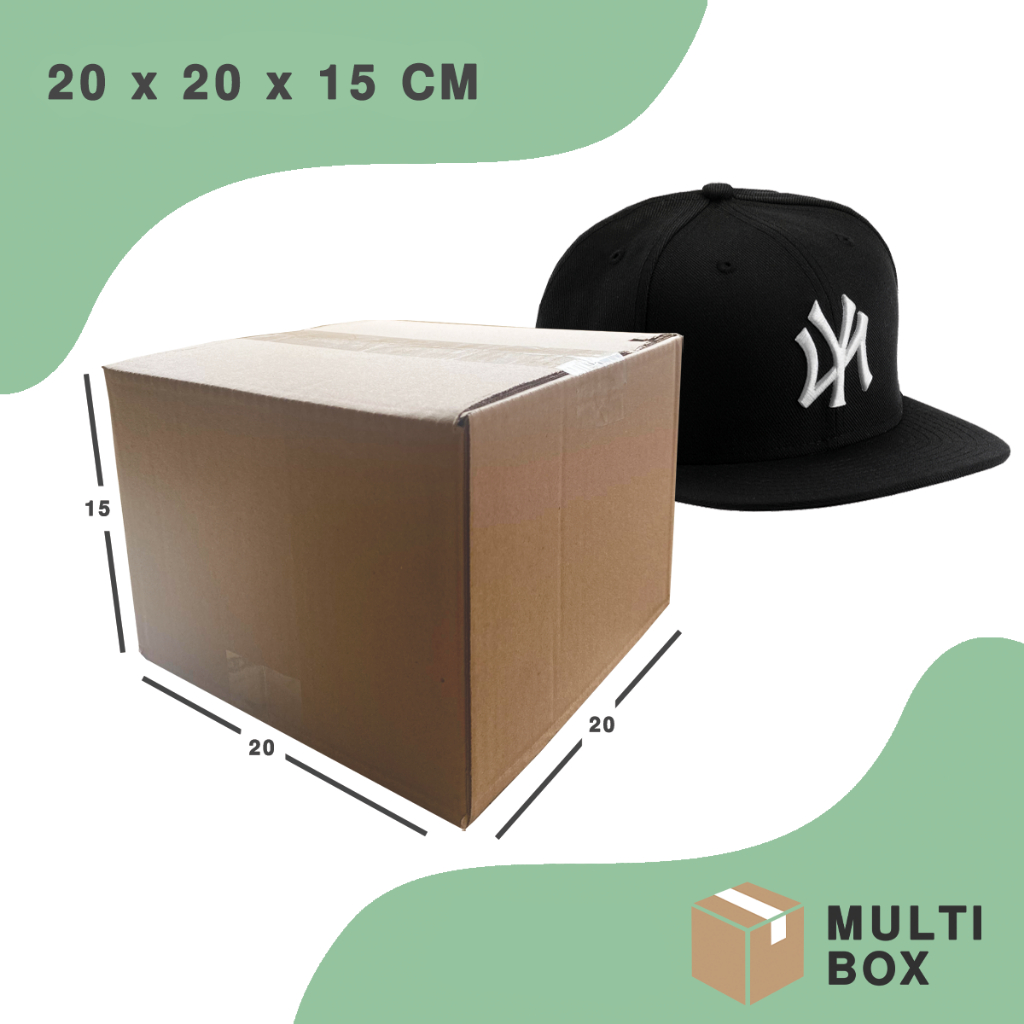 Kardus Box Karton Packing Polos 20x20x15 cm Dus Topi Kecil