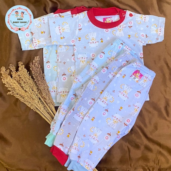 setelan baju pendek panjang y-lin / setelan baju balita / setelan baju tidur bayi