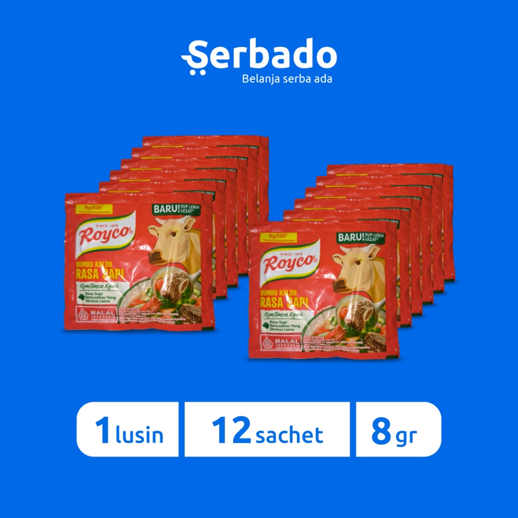 

Royco Bumbu Kaldu Penyedap Rasa Sapi Kemasan Sachet 8gr (isi 12 sachet)