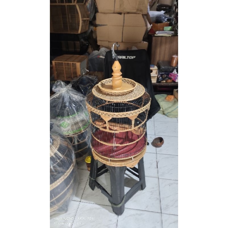 sangkar burung perkutut plituran rotan anyam rajut tali terlaris