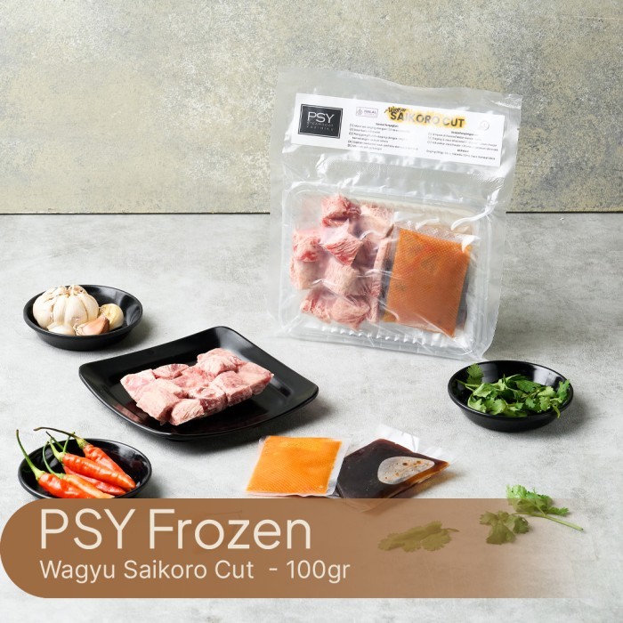 

PSY Frozen Wagyu Saikoro Cut - 100gr