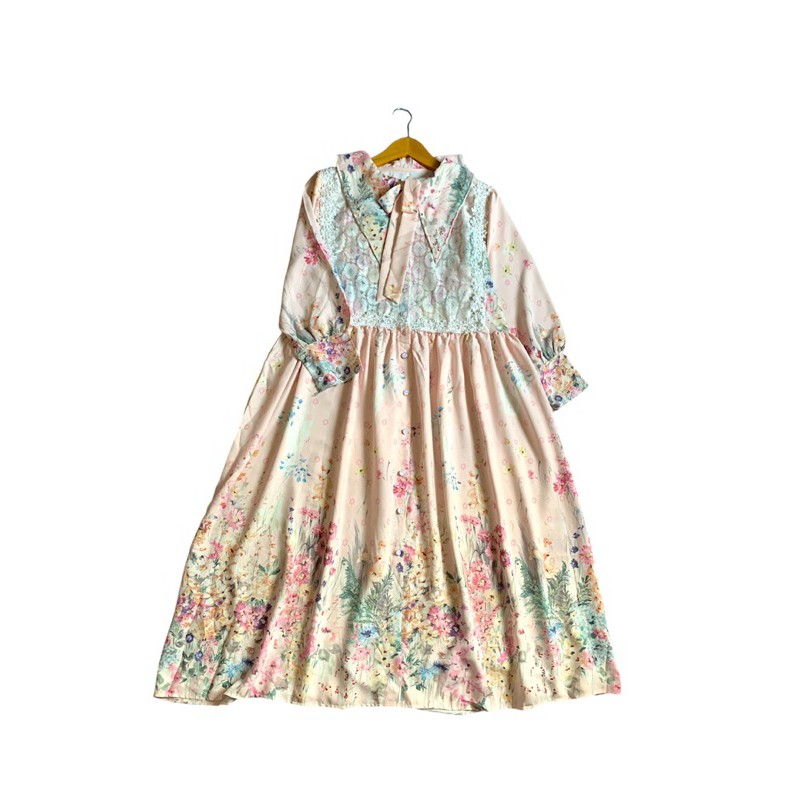 Midi Silk By Meijiwang - Mididress Silk mix Brukat Premium Warna Dusty