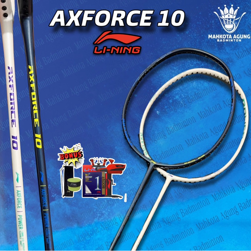 RAKET BADMINTON BULUTANGKIS LINING AXFORCE 10 ORIGINAL NAVY WHITE 4U 5U