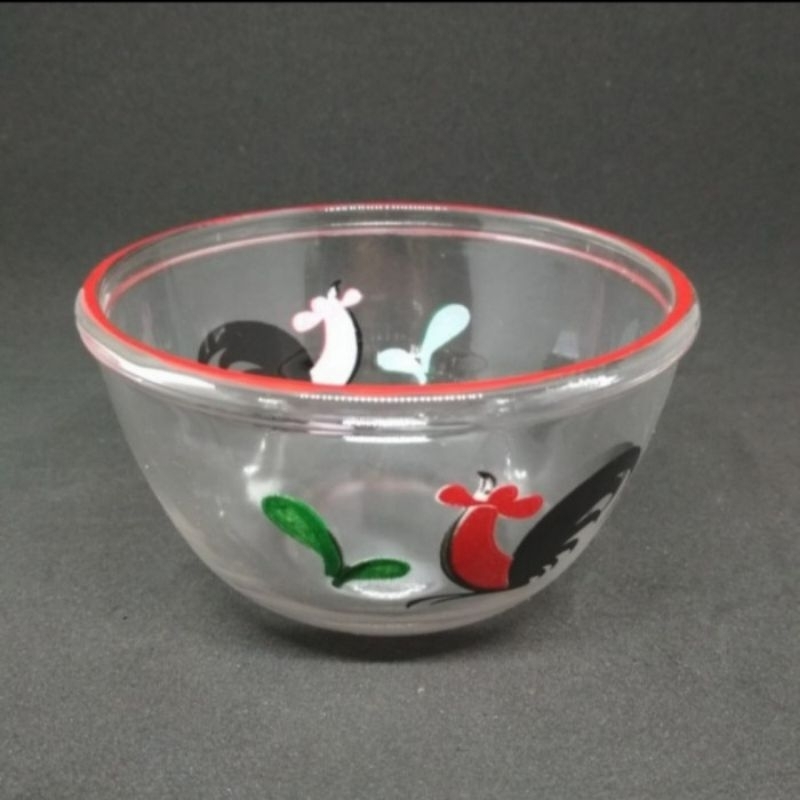 Mangkok Kaca Mini Ayam Jago