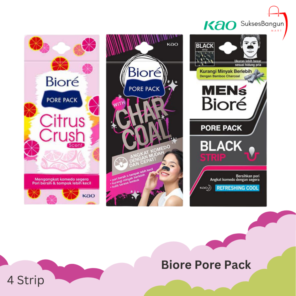 Biore Pore Pack Black, Cherry Blossom, Men's Biore Pore Pack Black
