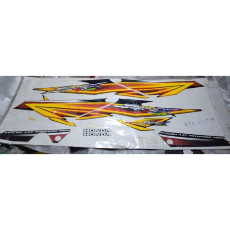 871x0 KTM 860za original AHM Astra Honda motor stripe black red striping stiker box cover body set k