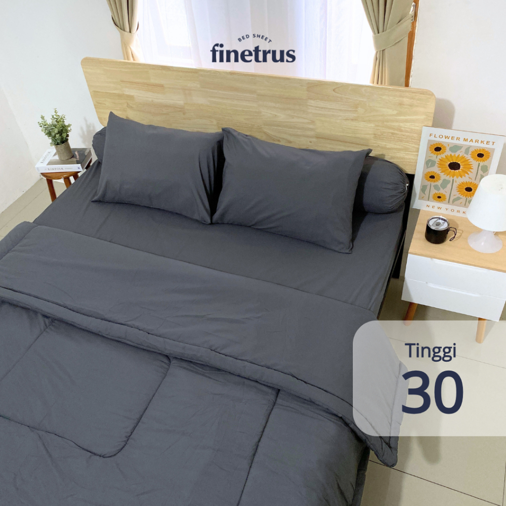 Finetrus - Bedcover Set Sprei Flat Untuk ketebalan 30 cm