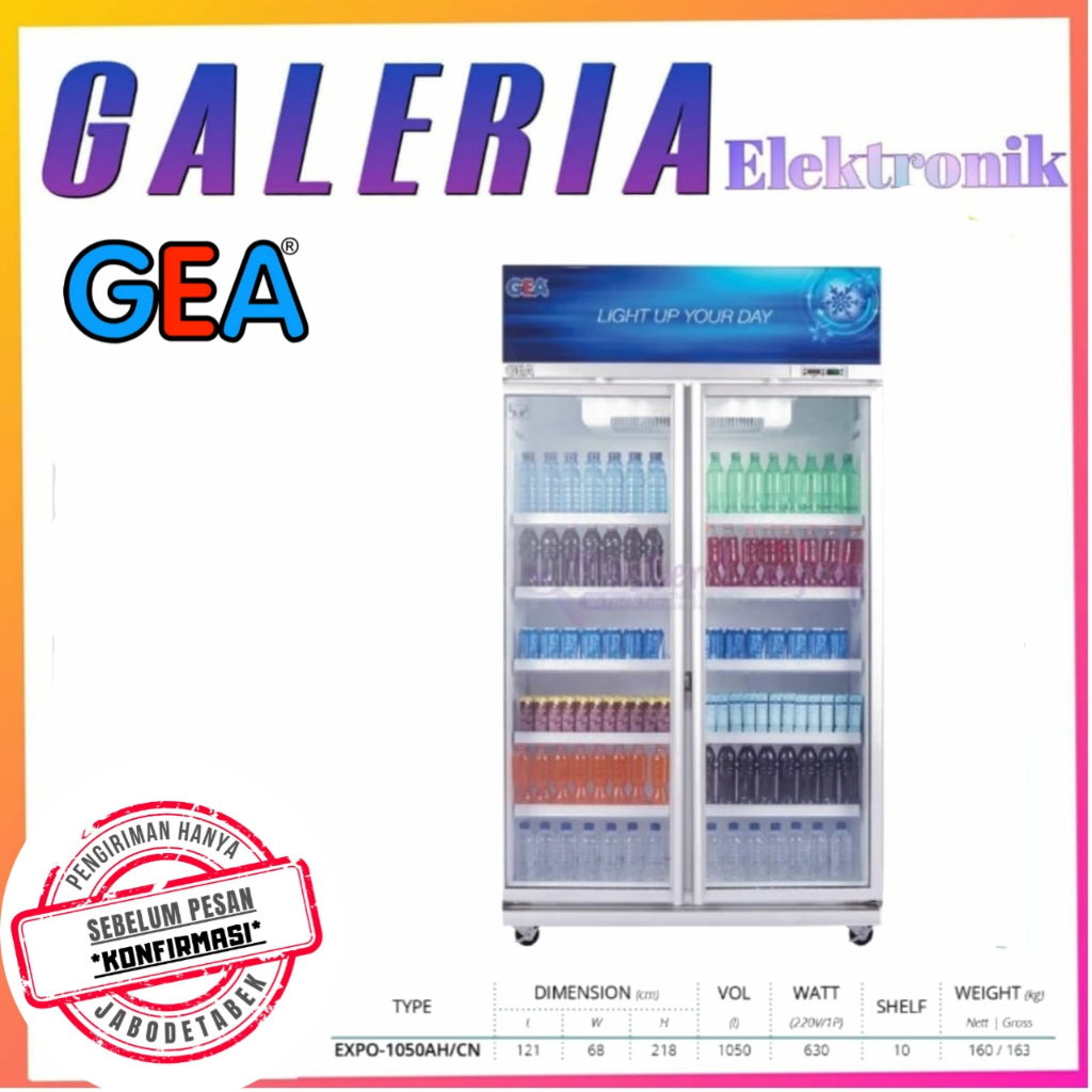 SHOWCASE GEA 2 PINTU EXPO1050 / EXPO 1050 / EXPO-1050 AH/CN 1050LITER