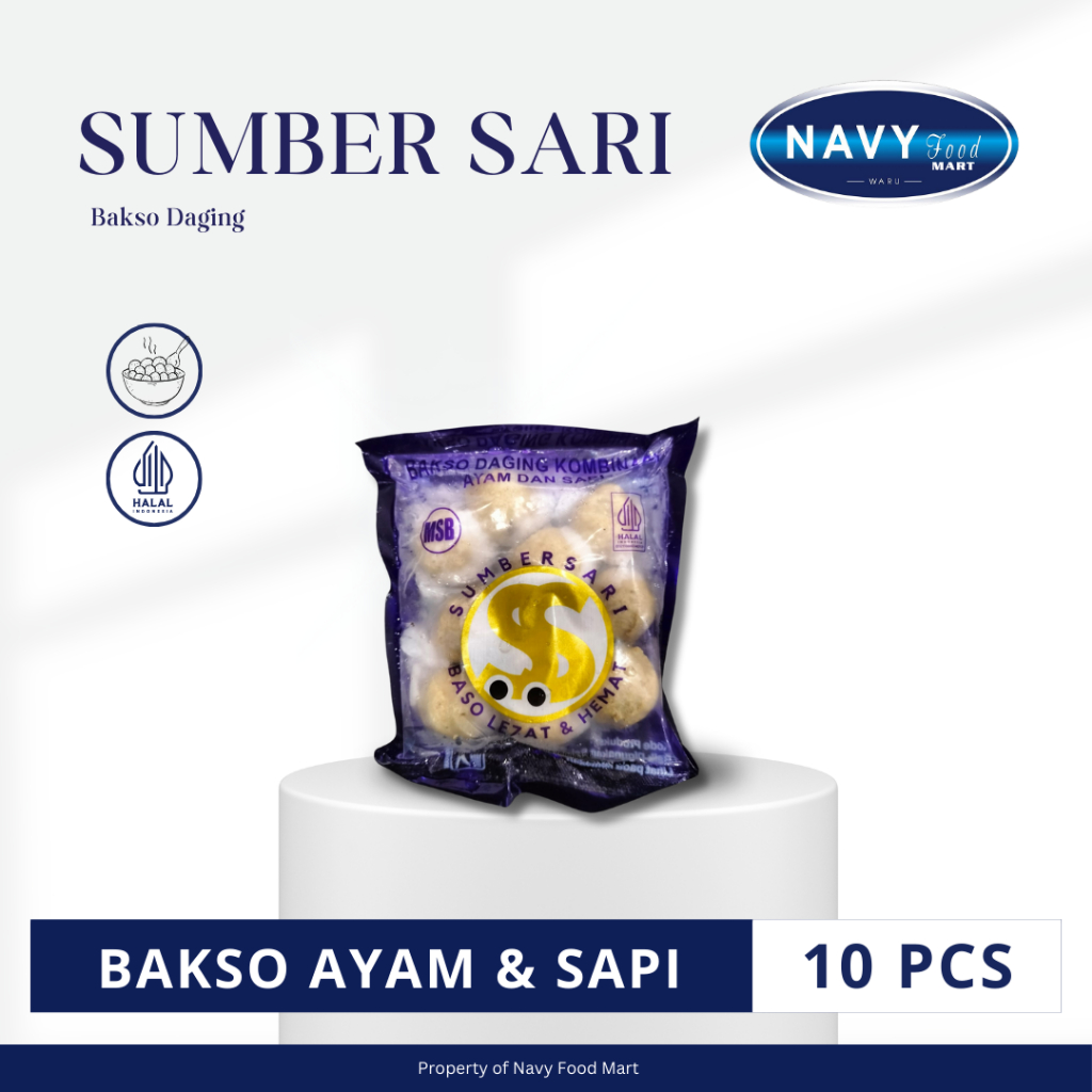 

SUMBER SARI BAKSO SAPI & AYAM FROZEN ISI 10 BUTIR @100 PACK/BOX