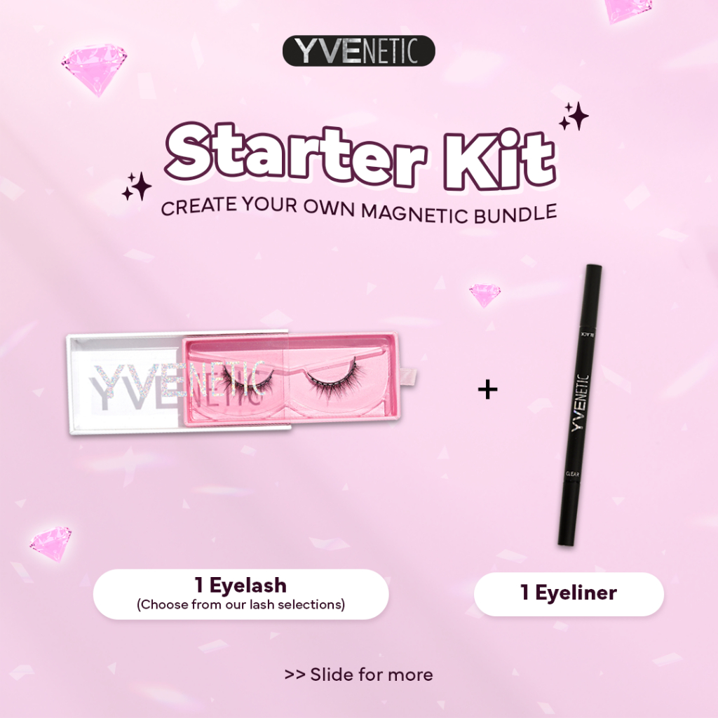 YVENETIC Bundle Set (1 Eyelash + 1 Eyeliner) | Bulumata Magnetik Tanpa Lem - Menggunakan Eyeliner Ma