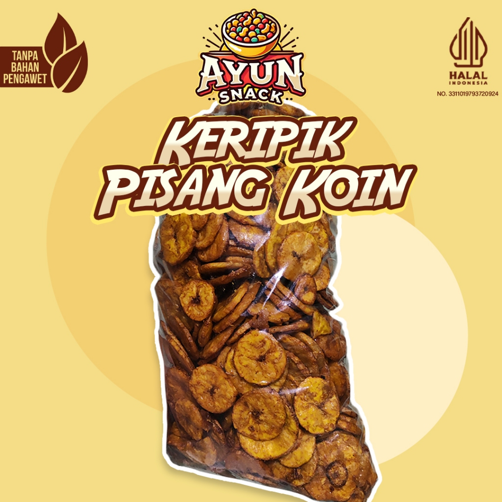 

keripik pisang bulat original 1kg Keripik Pisang Golden / Keripik Pisang Koin 1KG