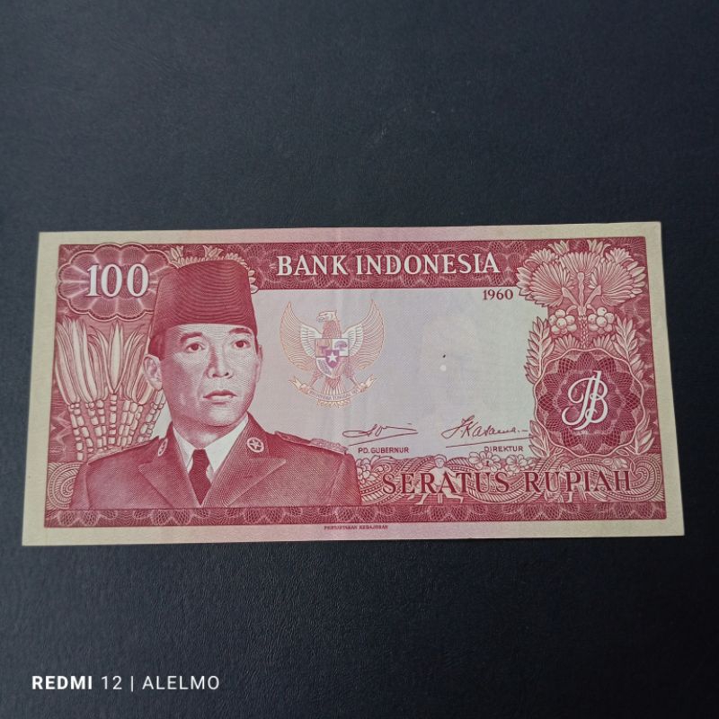 uang kertas 100 seri sukarno tahun 1960
