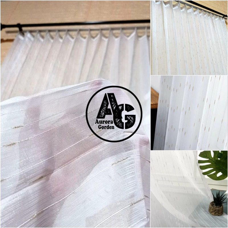 Vitrase Gorden Motif Gerimis Vitrase Plisket Import Tebal Tirai Gorden