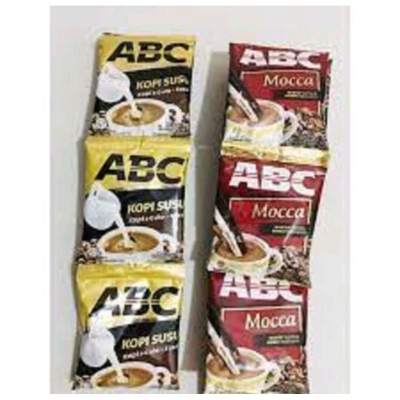 

KOPI ABC SUSU & ABC MOCCA SERENCENG ISI 10 SASET