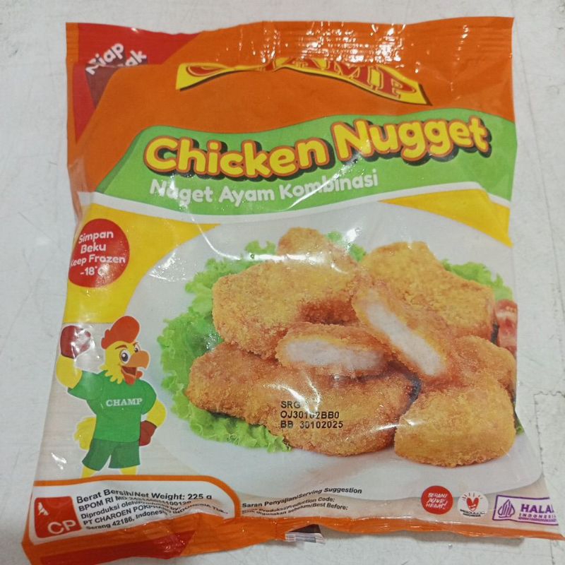 

Champ Nugget Ayam 225 Gram / Naget ayam / Nuget ayam CHAMP