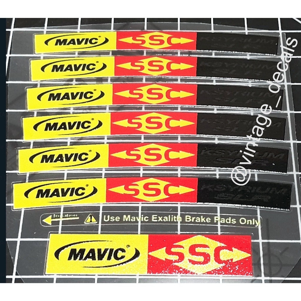 decals replacement RIMS Mavic SSC Ksyrium SLR