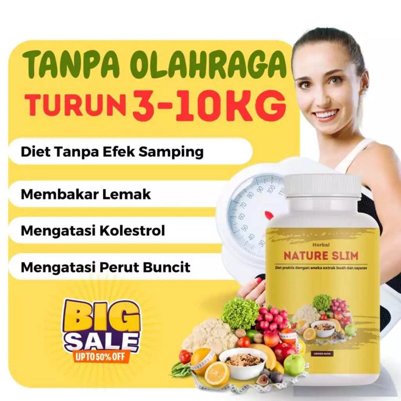 nature slim obat diet pelangsing badan pengecil perut buncit pembakar dan susut lemak kurusin badan 