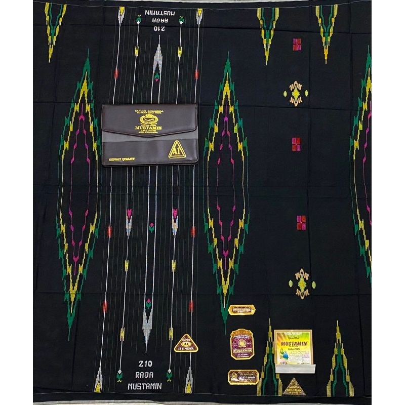 Sarung RAJA MUSTAMIN FULL SUTRA 210 Motif SKE Hitam