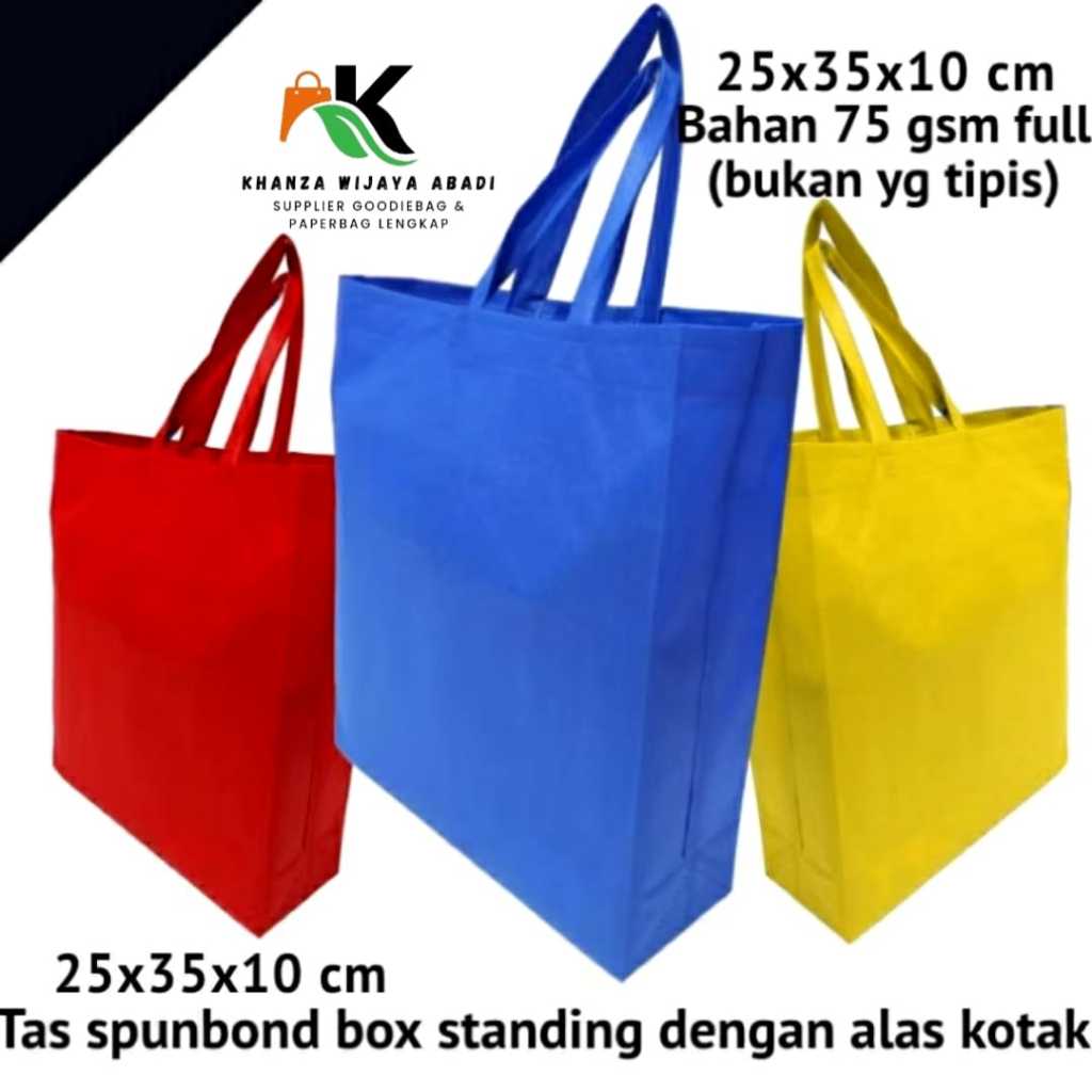 

Spunbond 25x35x10 / Tas Spunbond HBPA 25x35x10 / Tas Box Press / souvenir / goodiebag / Harga satuan