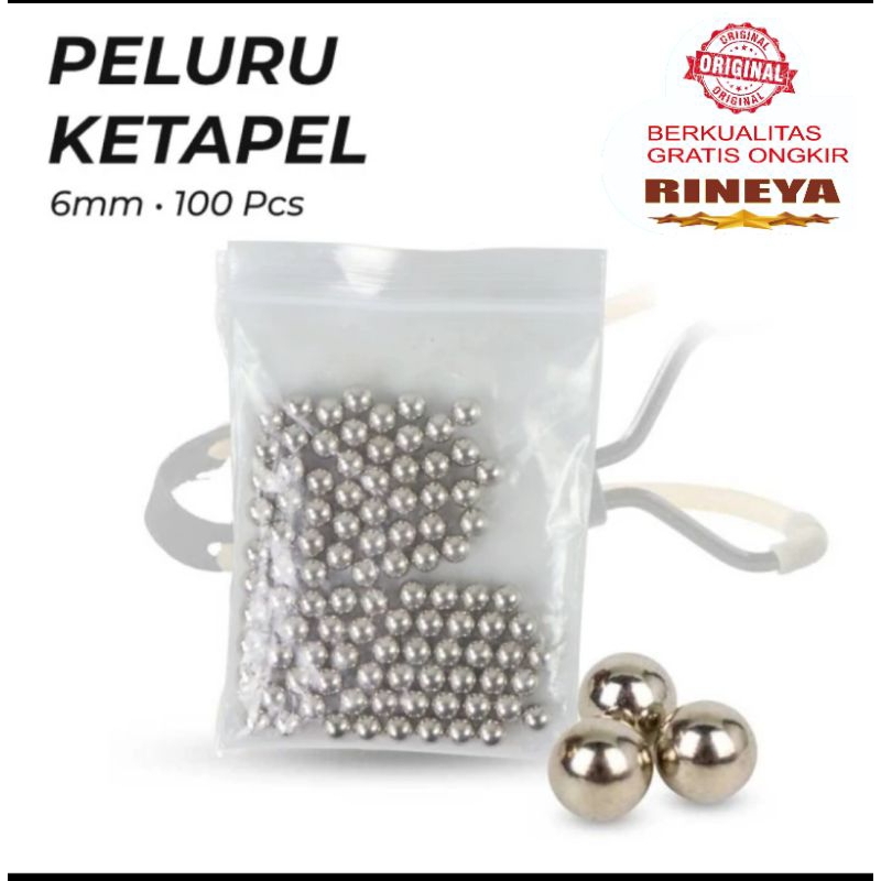 bearing sepeda diameter 6mm isi 100 pcs peluru ketapel steel balls bola besi