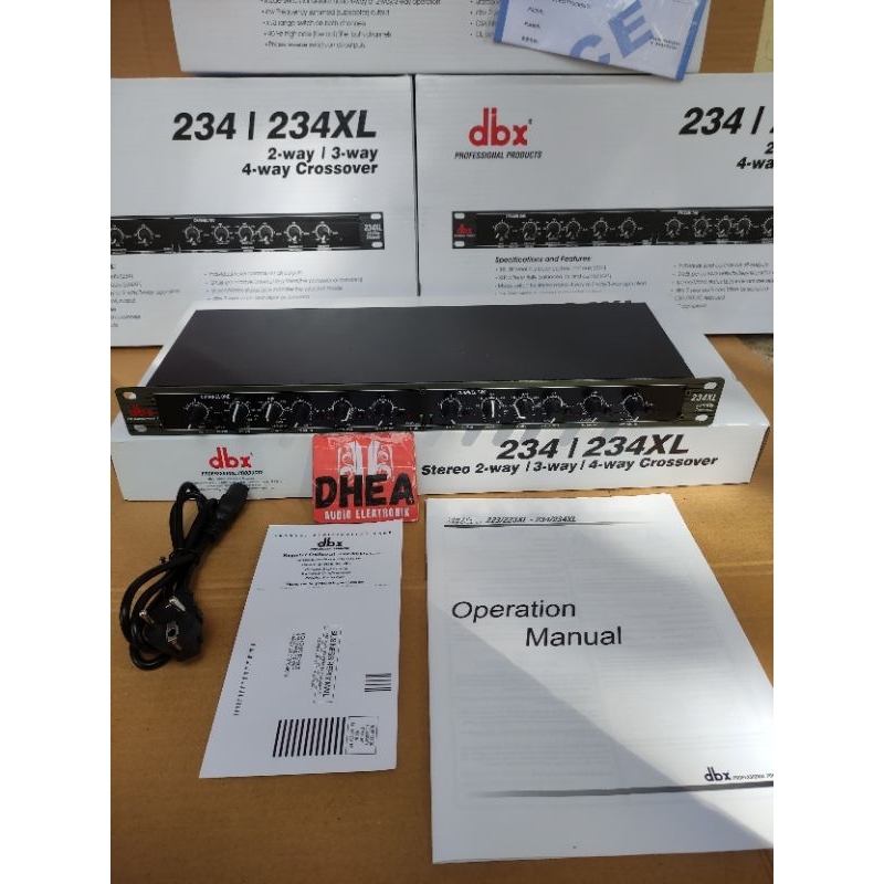 Crossover DBX 234XL Cross Aktif DBX 234 XL 3 Way Stereo 4 Way Mono Warna Hitam Grade A Soket Canon X
