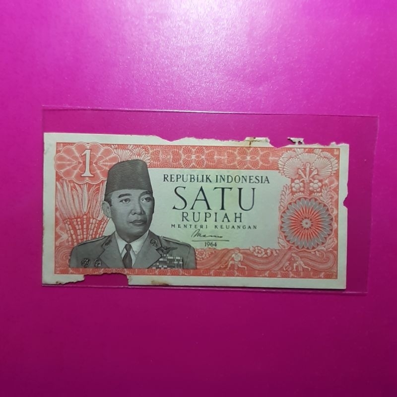 uang 1 rupiah sukarno 1964