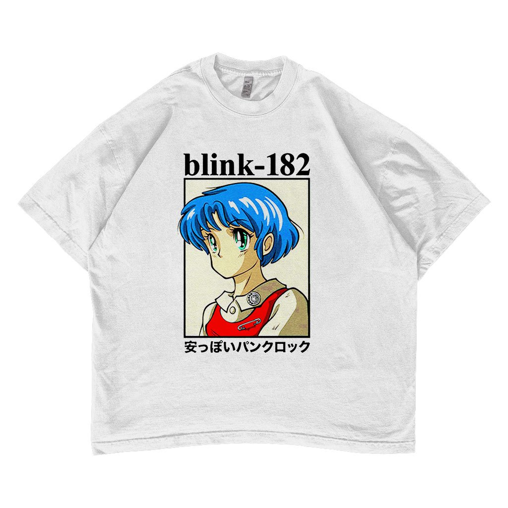 Kaos Band Blink-182 Anime Oversized T-shirt Vintage Cotton Combed 24s
