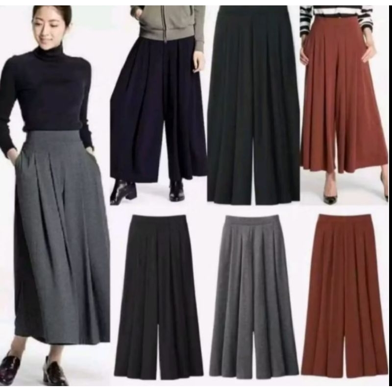 UNQ comfy wide cullotes/celana kulot import/branded/celana kulot panjang