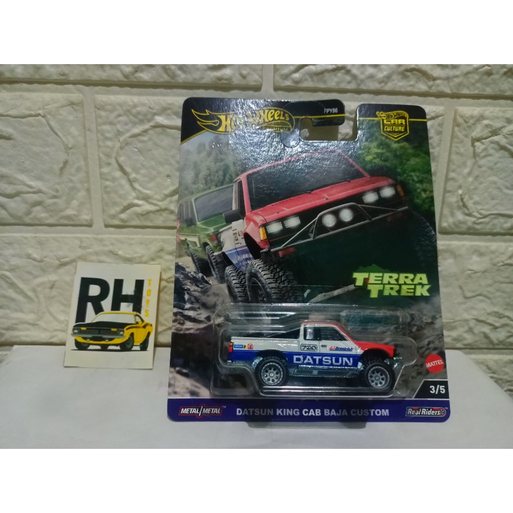 Hot Wheels Datsun King Cab Baja Custom Premium Terra Trek ban karet