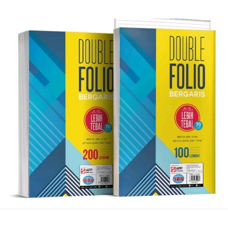 

Kertas Double Folio Bergaris Sidu isi 100 dan 200 Lembar