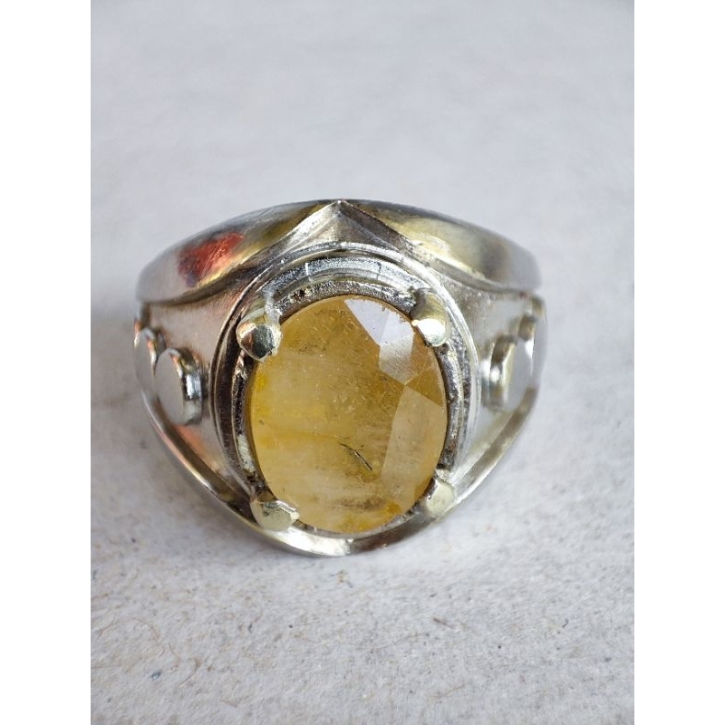 Cincin Batu YELLOW SAPPHIRE NATURAL ORIGINAL 100%