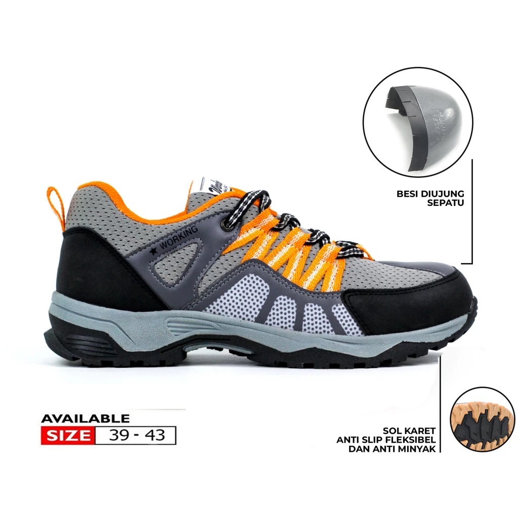 Sepatu Safty Sepatu Ujung Besi Pria  Hiking Offroad