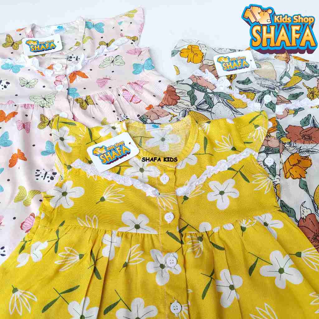 RB SHAFA KIDS DRESS RAYON PAKAIAN ANAK BAYI PEREMPUAN USIA NEWBORN - 18 BULAN LOLY DRES 2