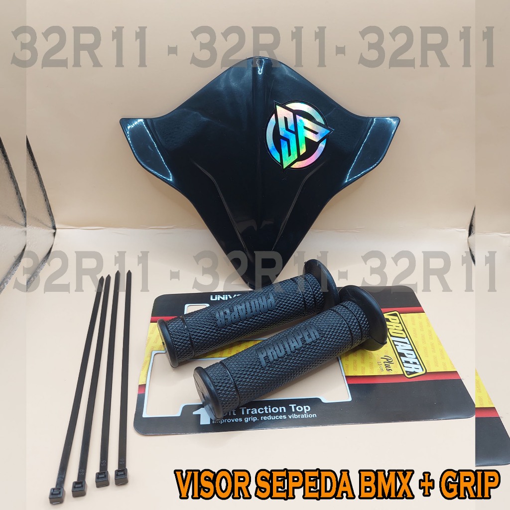 HAND GRIP SEPEDA BMX + VISOR SEPEDA BMX + STIKER HOLOGRAM BONUS KABEL TIS AKSESORIS VARIASI SEPEDA B