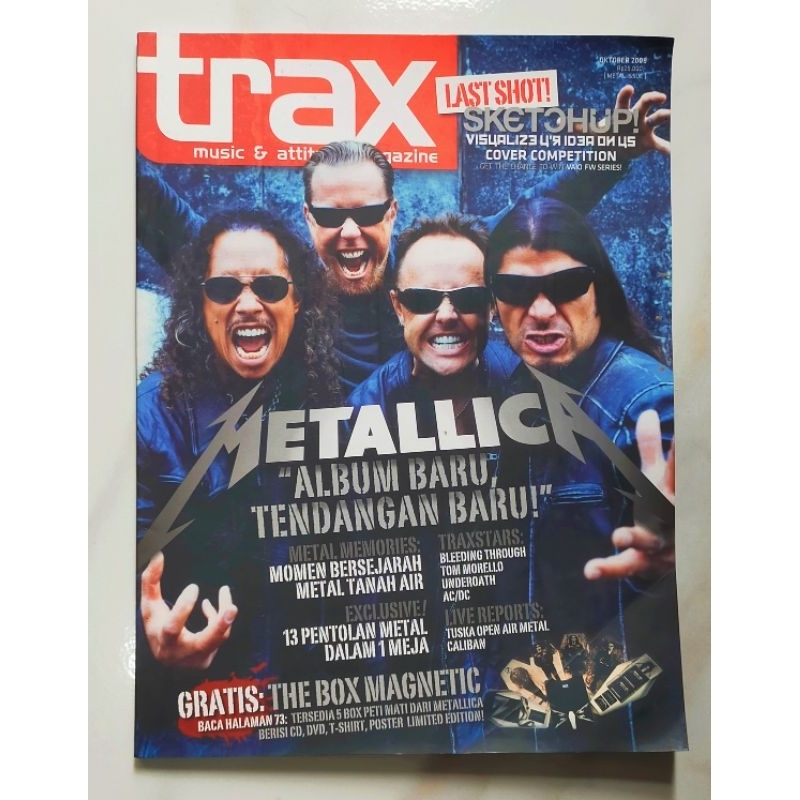Majalah Musik TRAX Oktober 2008 : Metallica - Metal Memories Momen bersejarah Metal Tanah Air