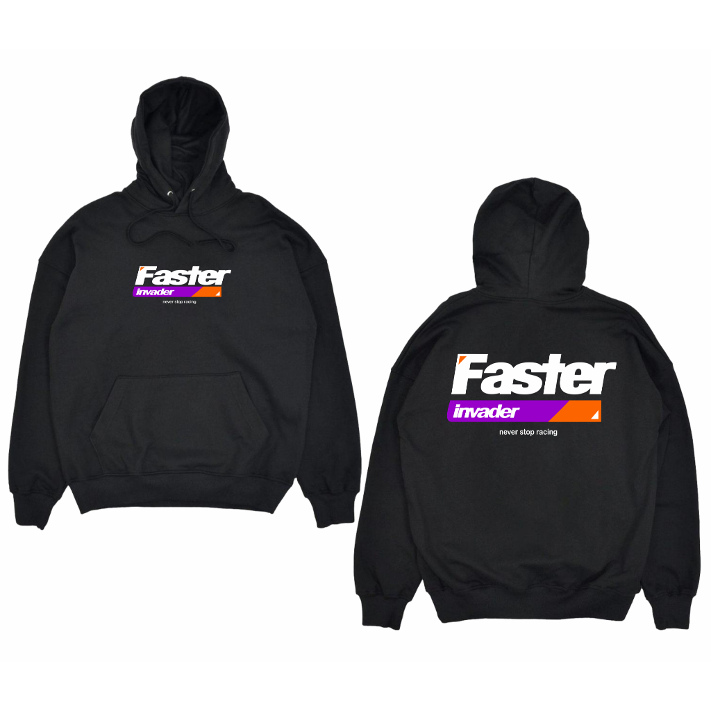 JAKET HOODIE RACING FASTER INVADER TERBARU VOL 3 BIG SIZE JUMBO